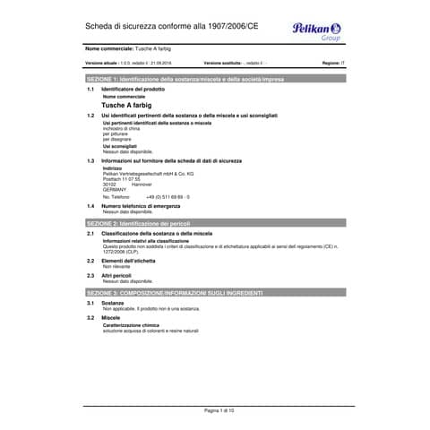 Flacone inchiostro di china Pelikan 523-17 da 10 ml - blu cobalto - 201574